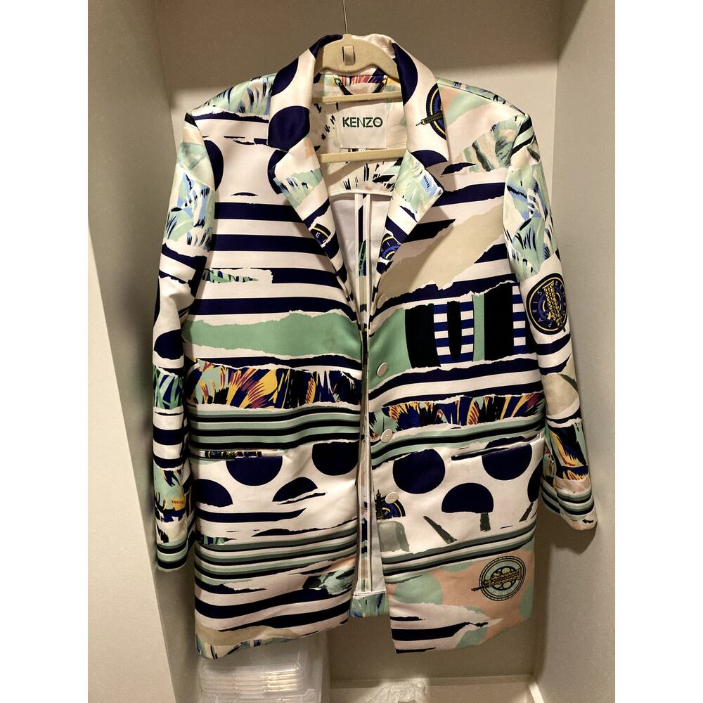 Kenzo Abstract Print Coat sz 44